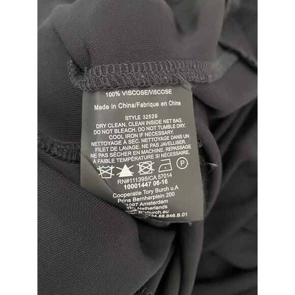 Tory Burch Foster Long Sleeve Ruffle Hem Black Dress Shift 32529 Round N… - Picture 9 of 12
